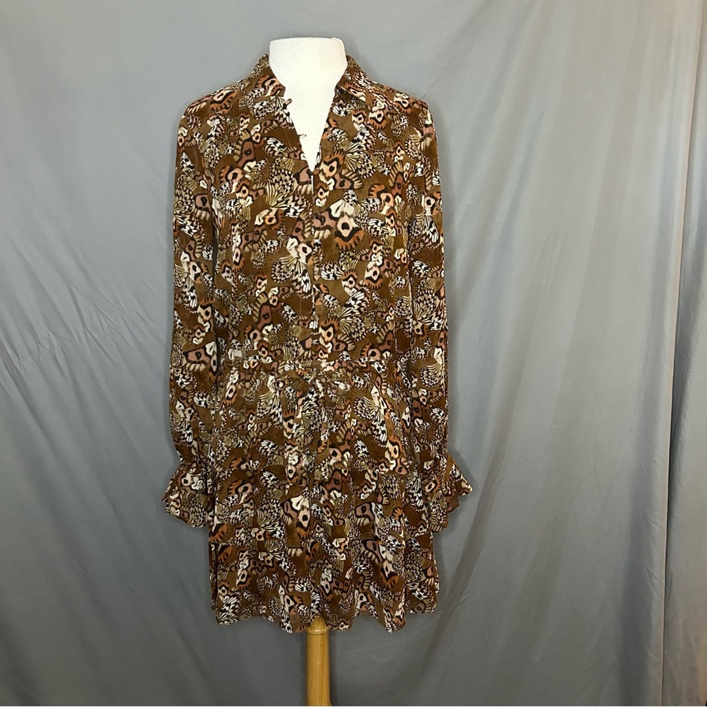 PAIGE silk butterfly dress size small